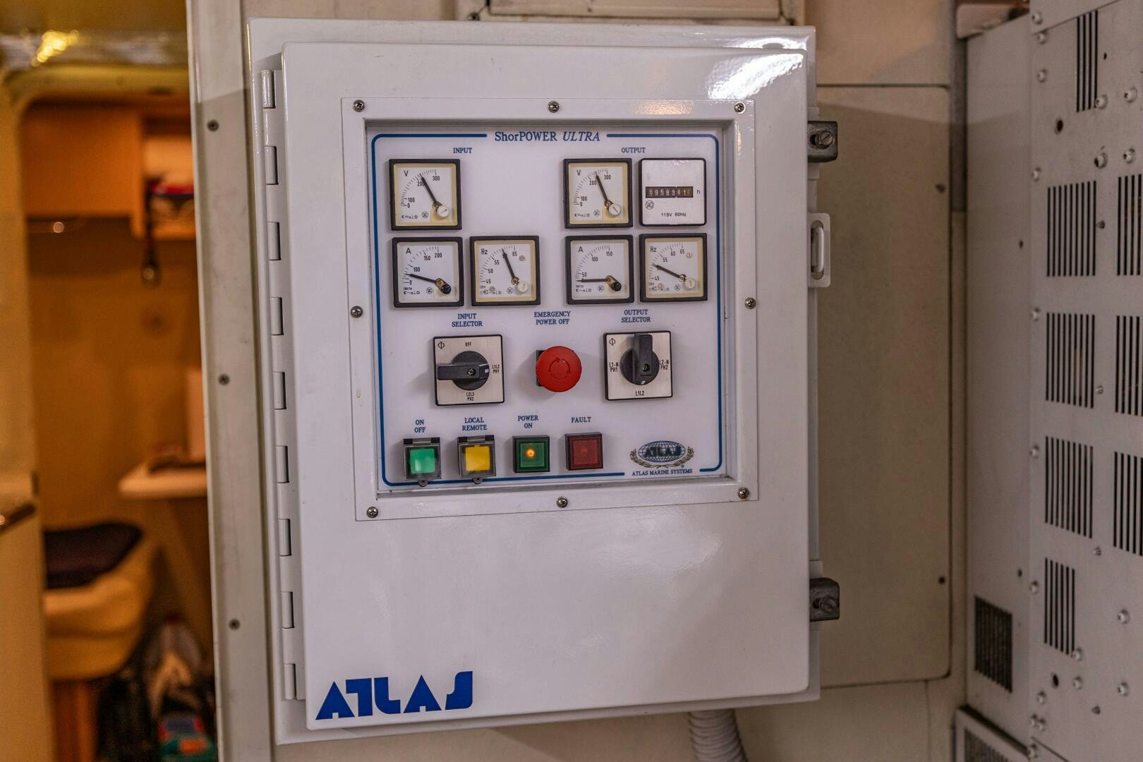 a white rectangular object with a screen aboard CRYSTAL PARROT Yacht for Sale