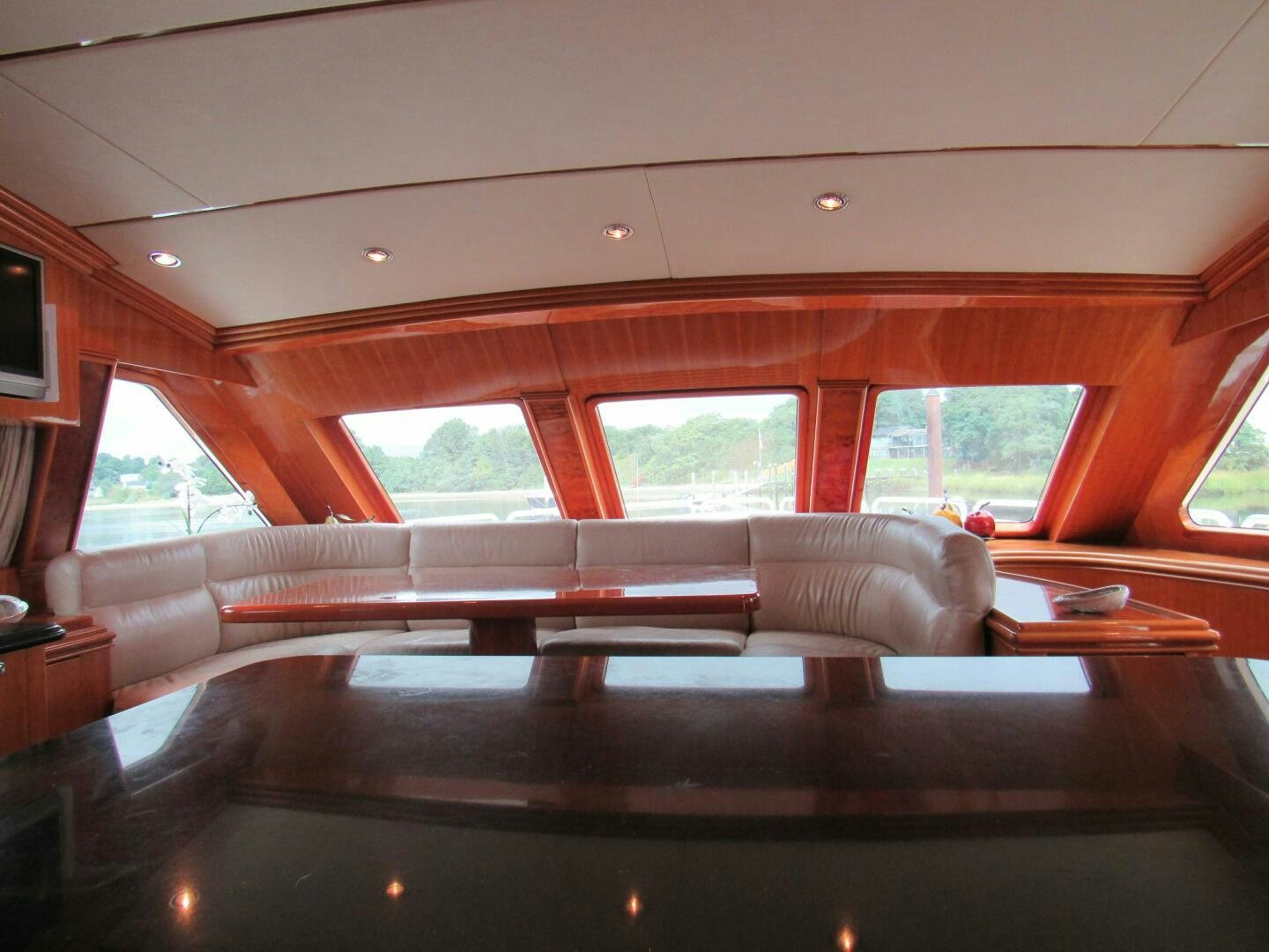 a room with a couch and a window aboard MOJITO Yacht for Sale