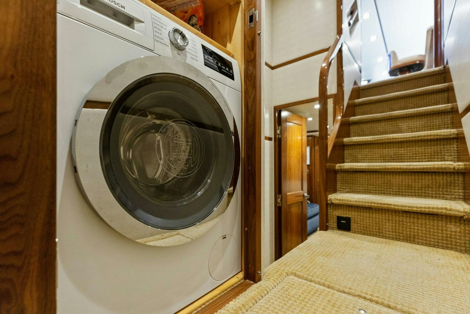 a white washing machine aboard WHISKEY PAPA Yacht for Sale