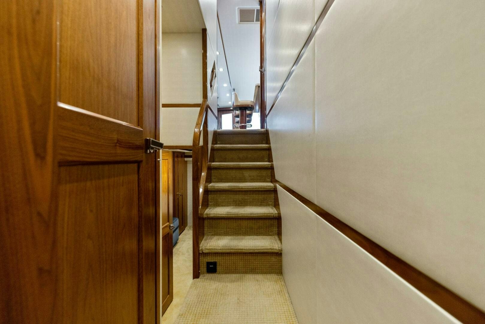 a staircase in a building aboard WHISKEY PAPA Yacht for Sale