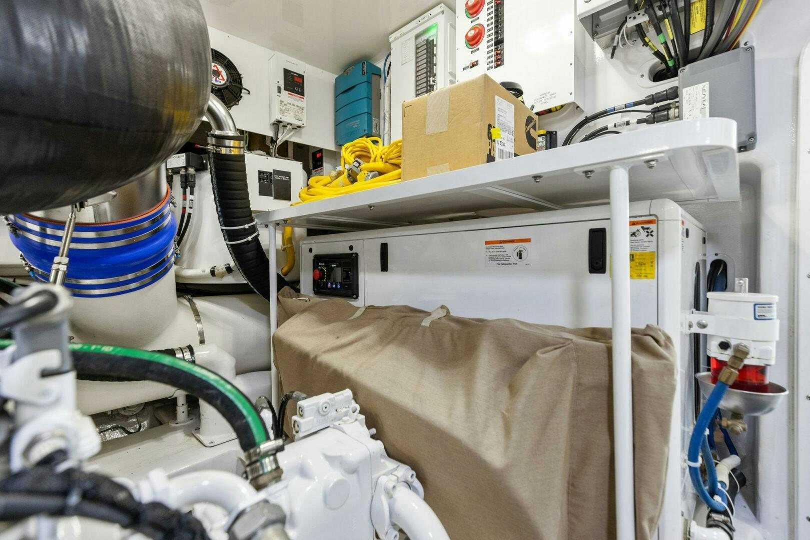 close-up of a white lab aboard WHISKEY PAPA Yacht for Sale