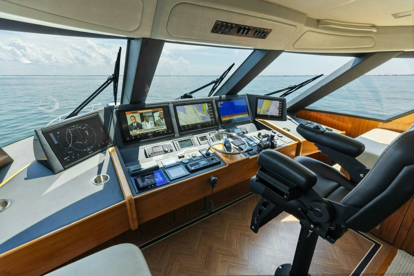 a boat with many computers aboard WHISKEY PAPA Yacht for Sale