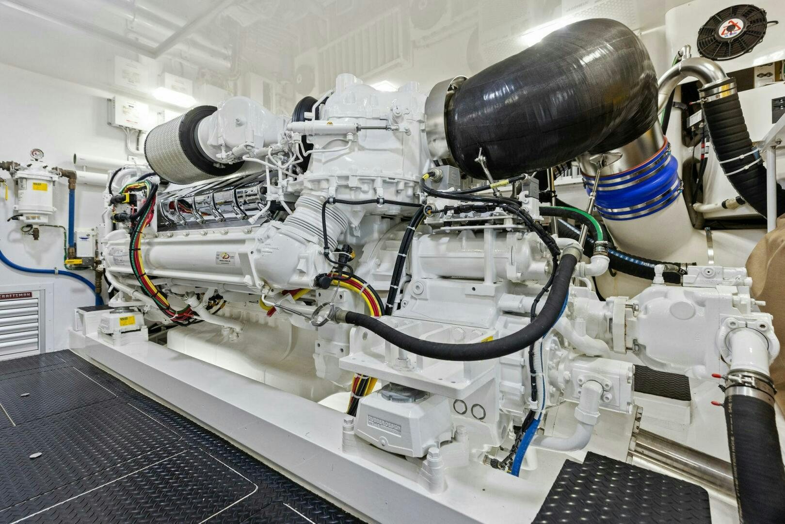 a machine with a large metal pipe aboard WHISKEY PAPA Yacht for Sale