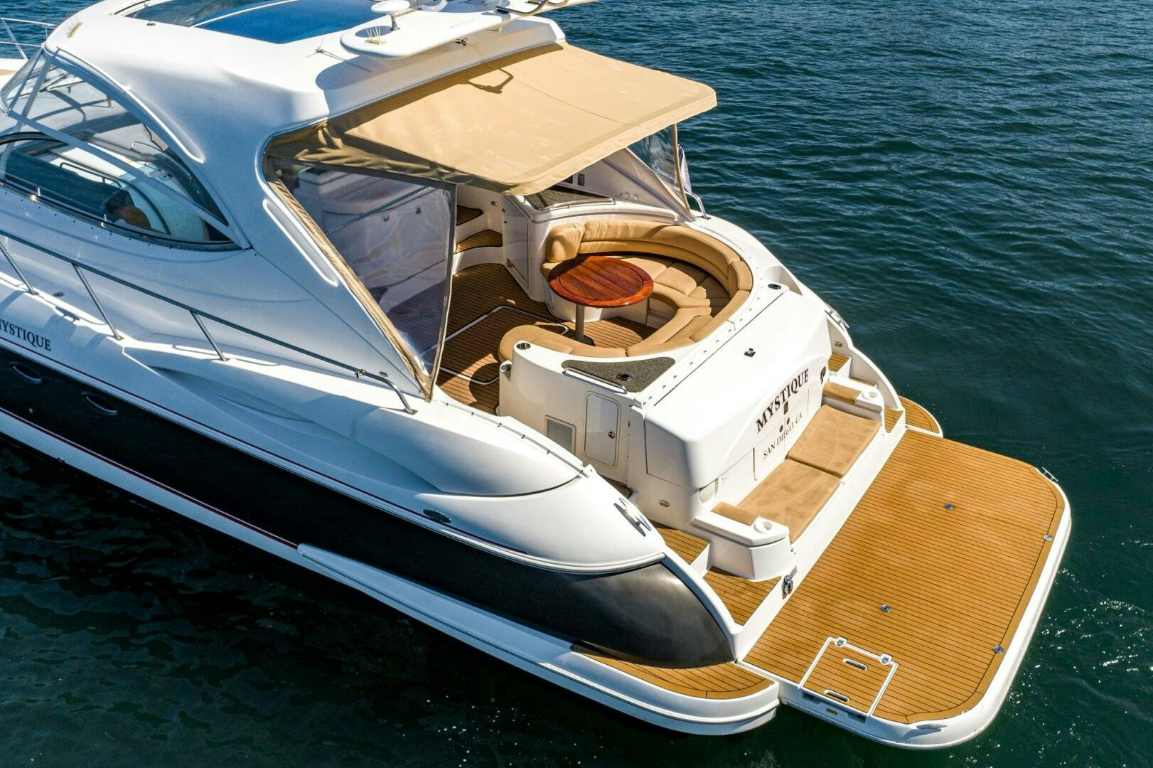 a boat on the water aboard MYSTIQUE Yacht for Sale