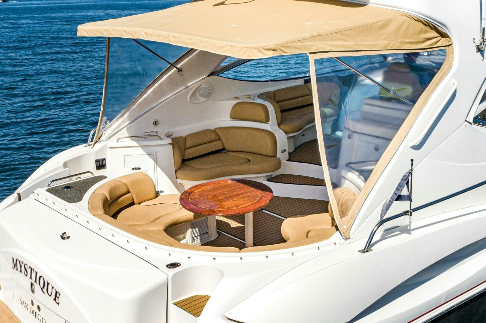 a boat on the water aboard MYSTIQUE Yacht for Sale