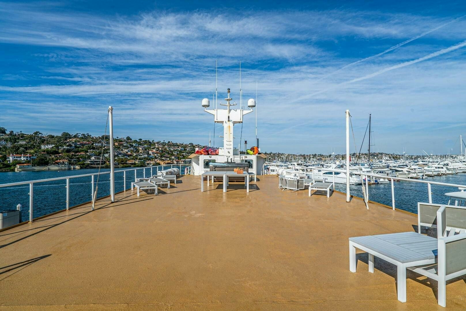 a large white tower on a beach aboard PACIFIC PROVIDER Yacht for Sale