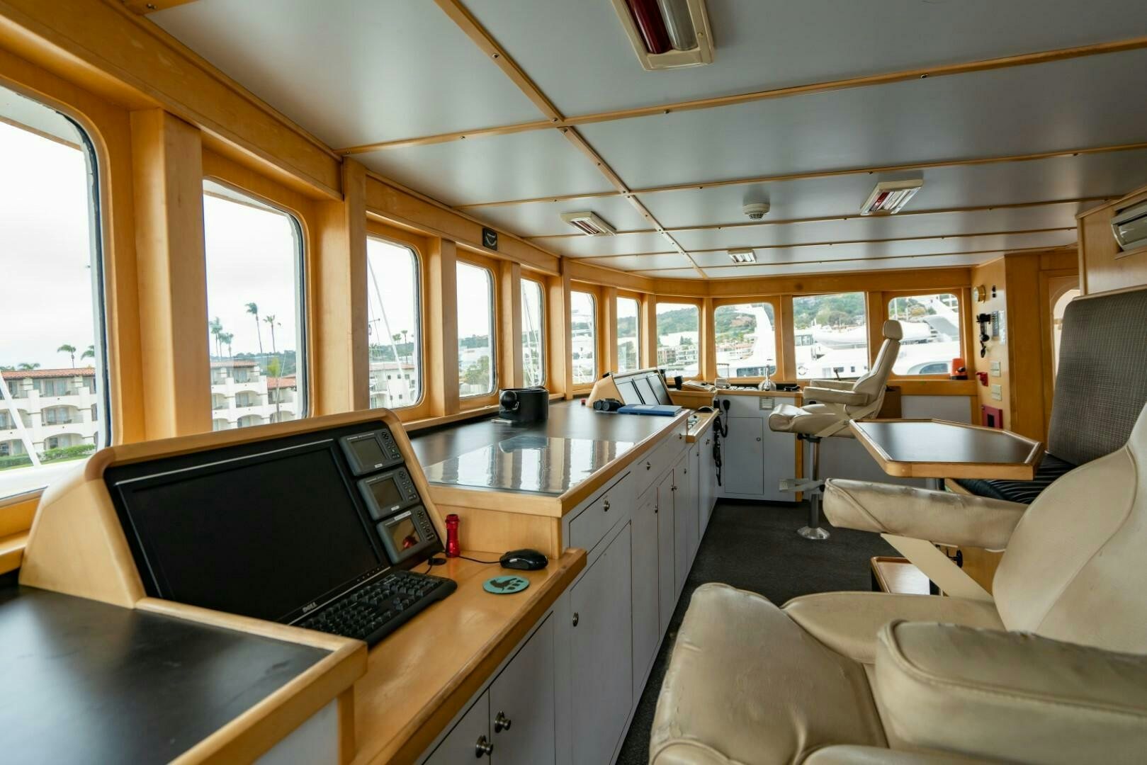 a boat with a laptop on it aboard PACIFIC PROVIDER Yacht for Sale