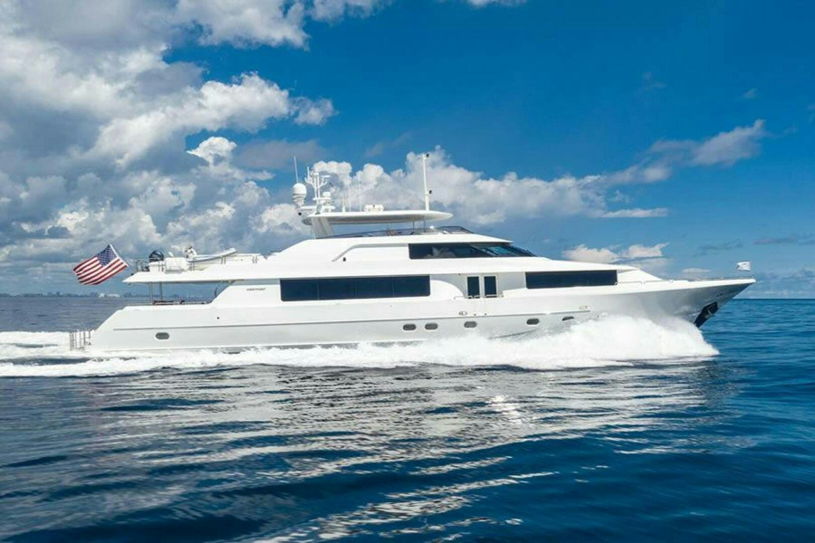 a white yacht in the water aboard JEANNIETINI NAME RESERVED Yacht for Sale