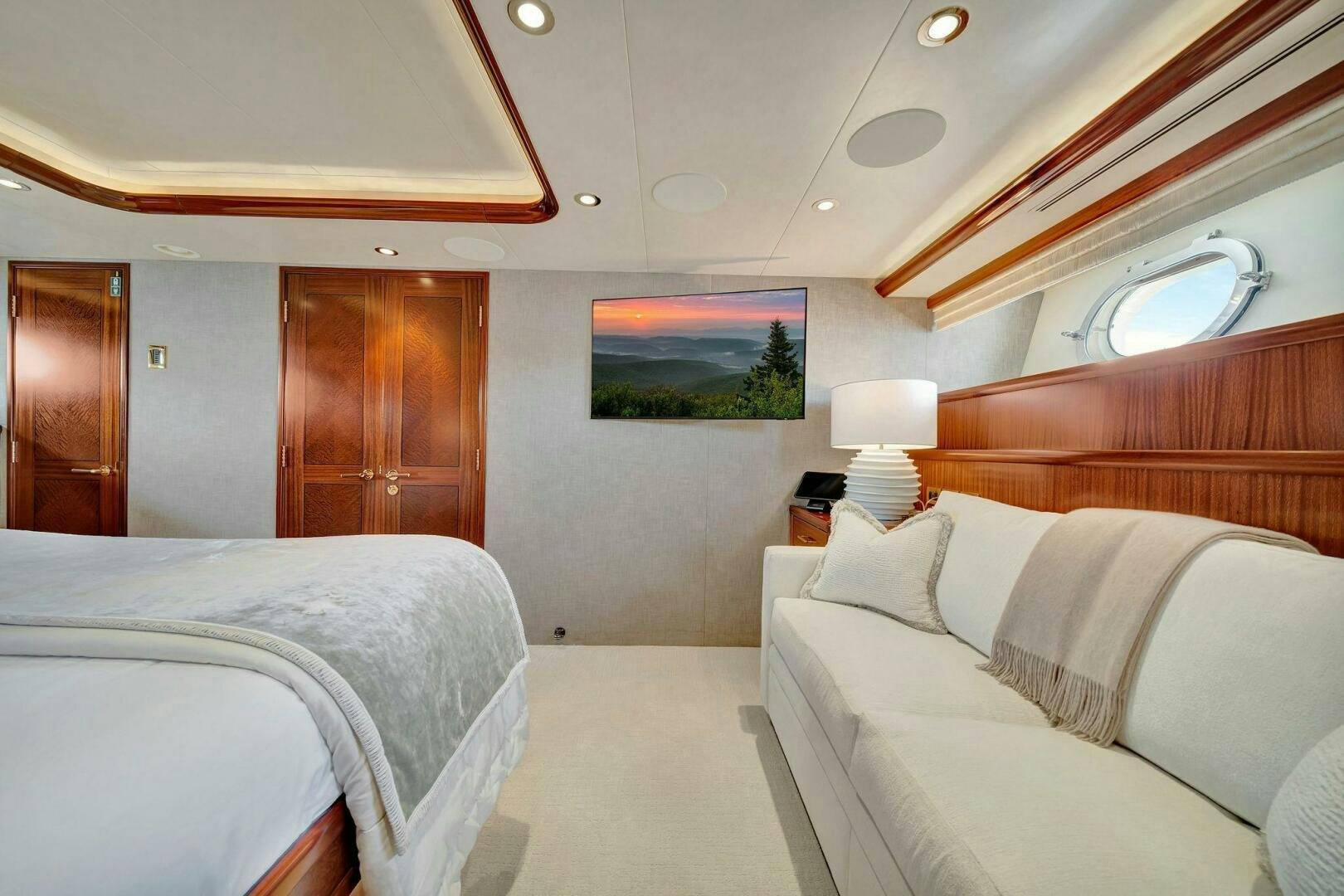 a room with two beds aboard JEANNIETINI NAME RESERVED Yacht for Sale