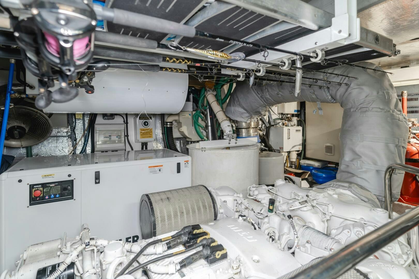 a large machine with a large metal cylinder aboard INDECENT PROPOSAL IV Yacht for Sale