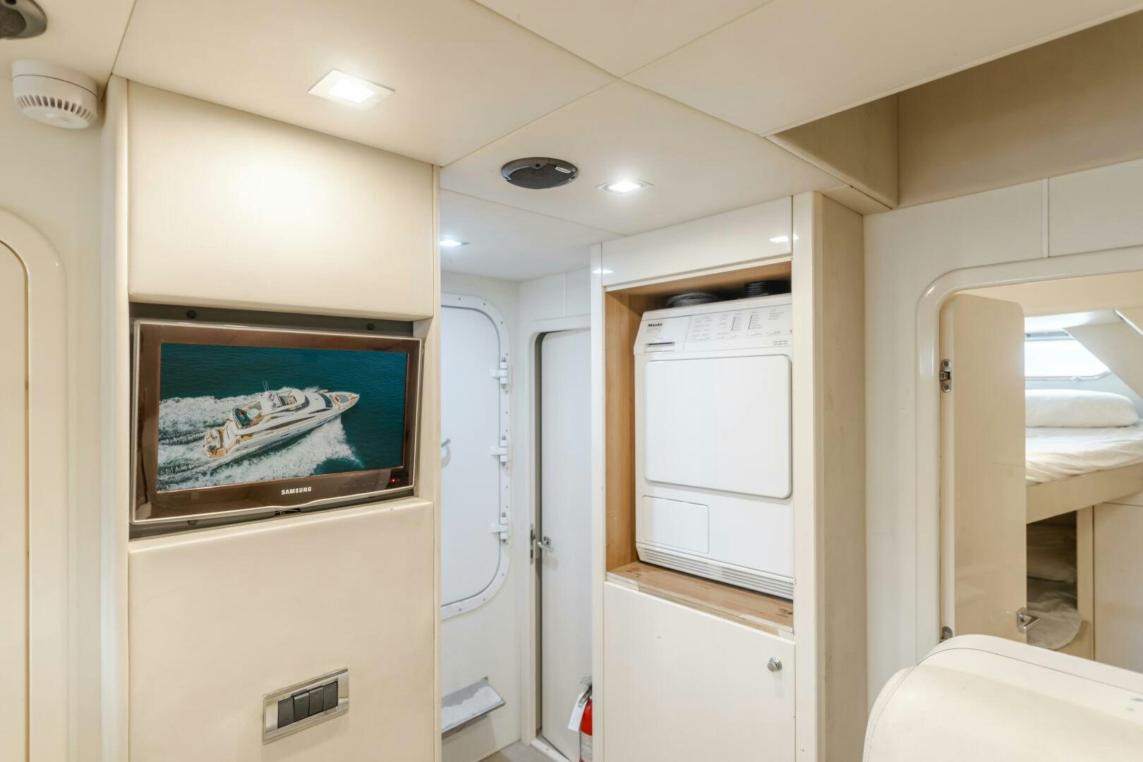 a tv on a wall aboard INDECENT PROPOSAL IV Yacht for Sale