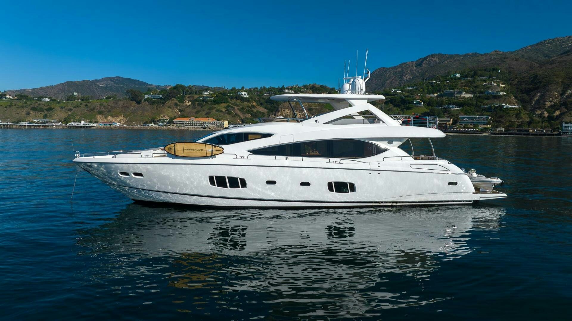 a white yacht on the water aboard INDECENT PROPOSAL IV Yacht for Sale