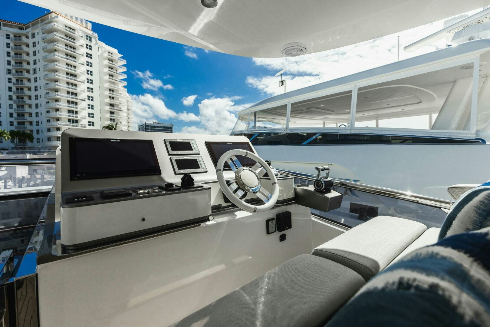 inside of a car aboard MAJESTIC MOMENTS Yacht for Sale