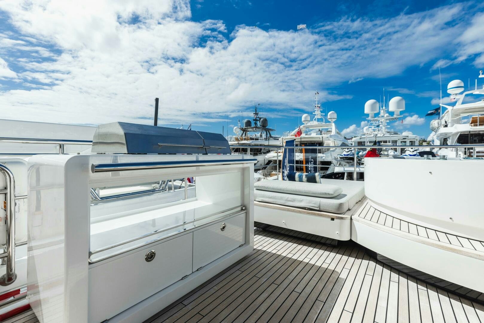 a deck of a boat aboard MAJESTIC MOMENTS Yacht for Sale
