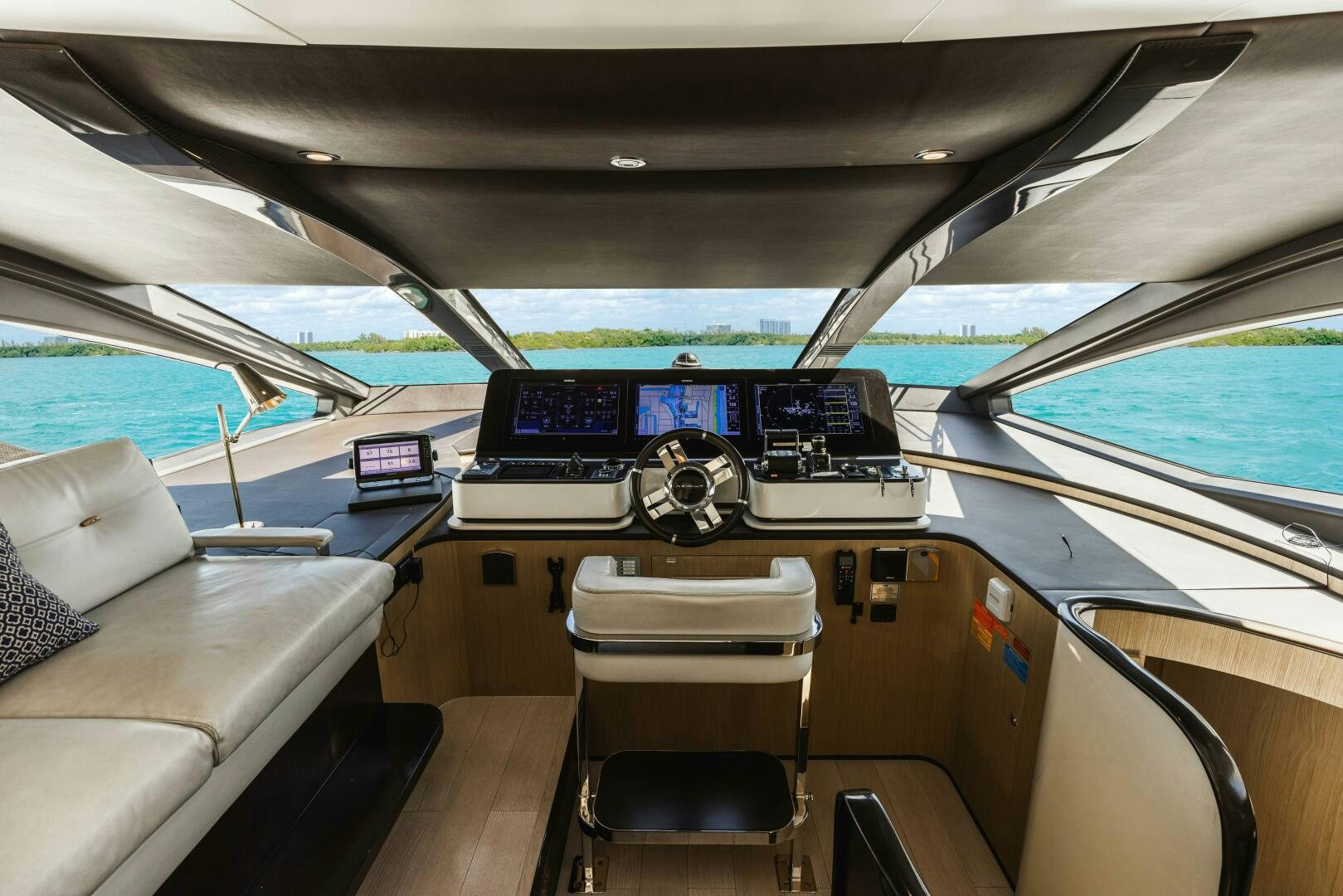 inside of a car aboard MAJESTIC MOMENTS Yacht for Sale