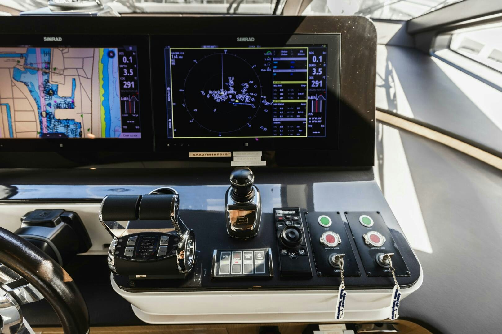 a close-up of a radio aboard MAJESTIC MOMENTS Yacht for Sale