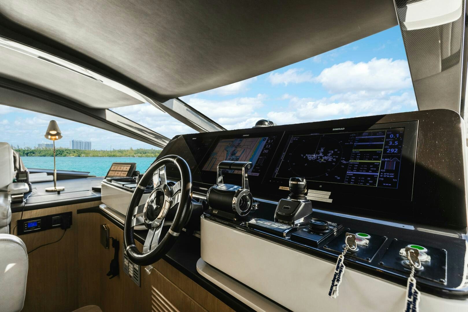 inside of a car aboard MAJESTIC MOMENTS Yacht for Sale