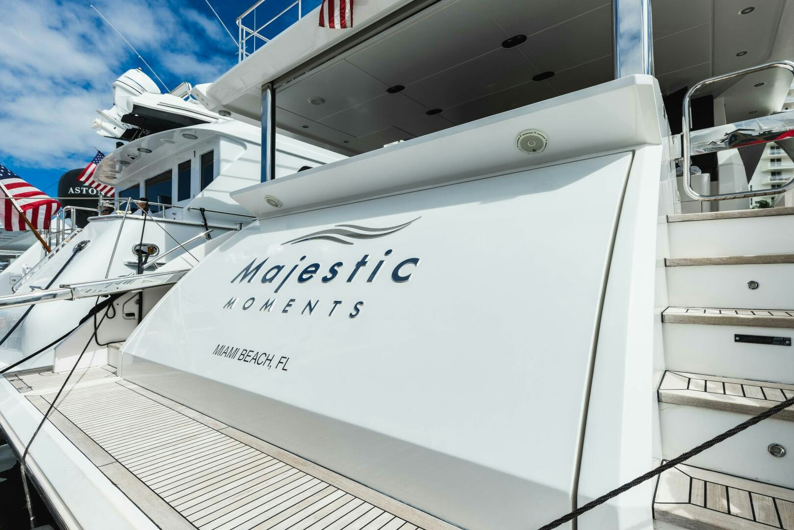 a close-up of a boat aboard MAJESTIC MOMENTS Yacht for Sale