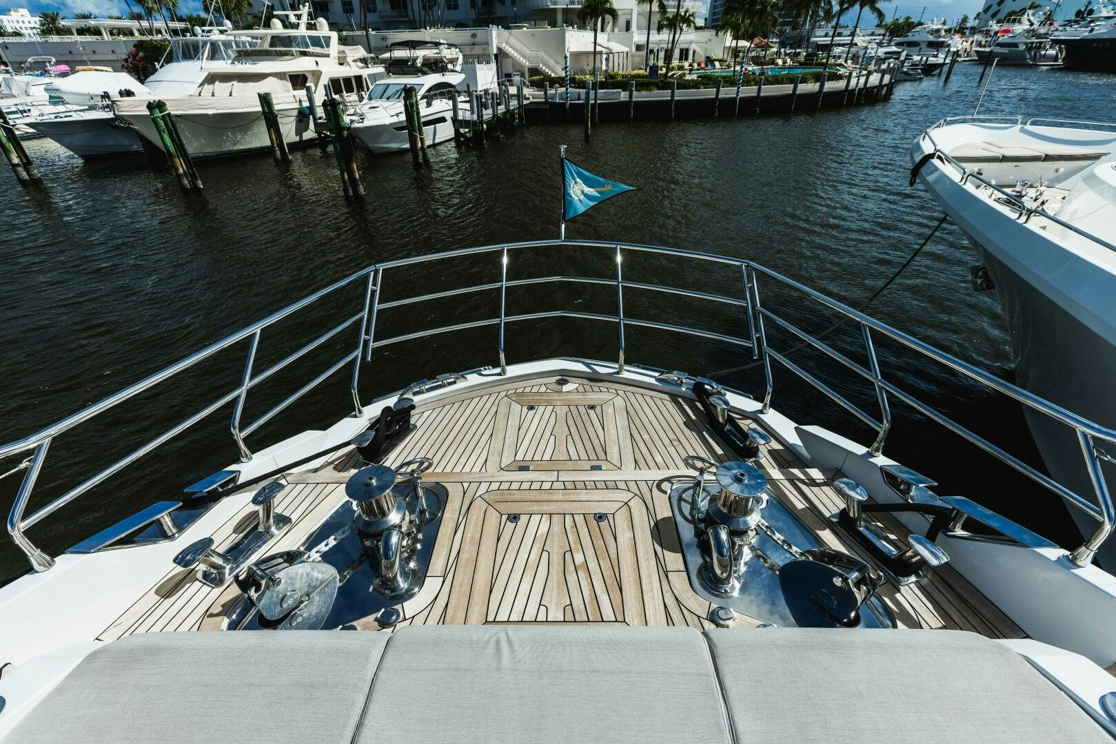a dock with boats aboard MAJESTIC MOMENTS Yacht for Sale