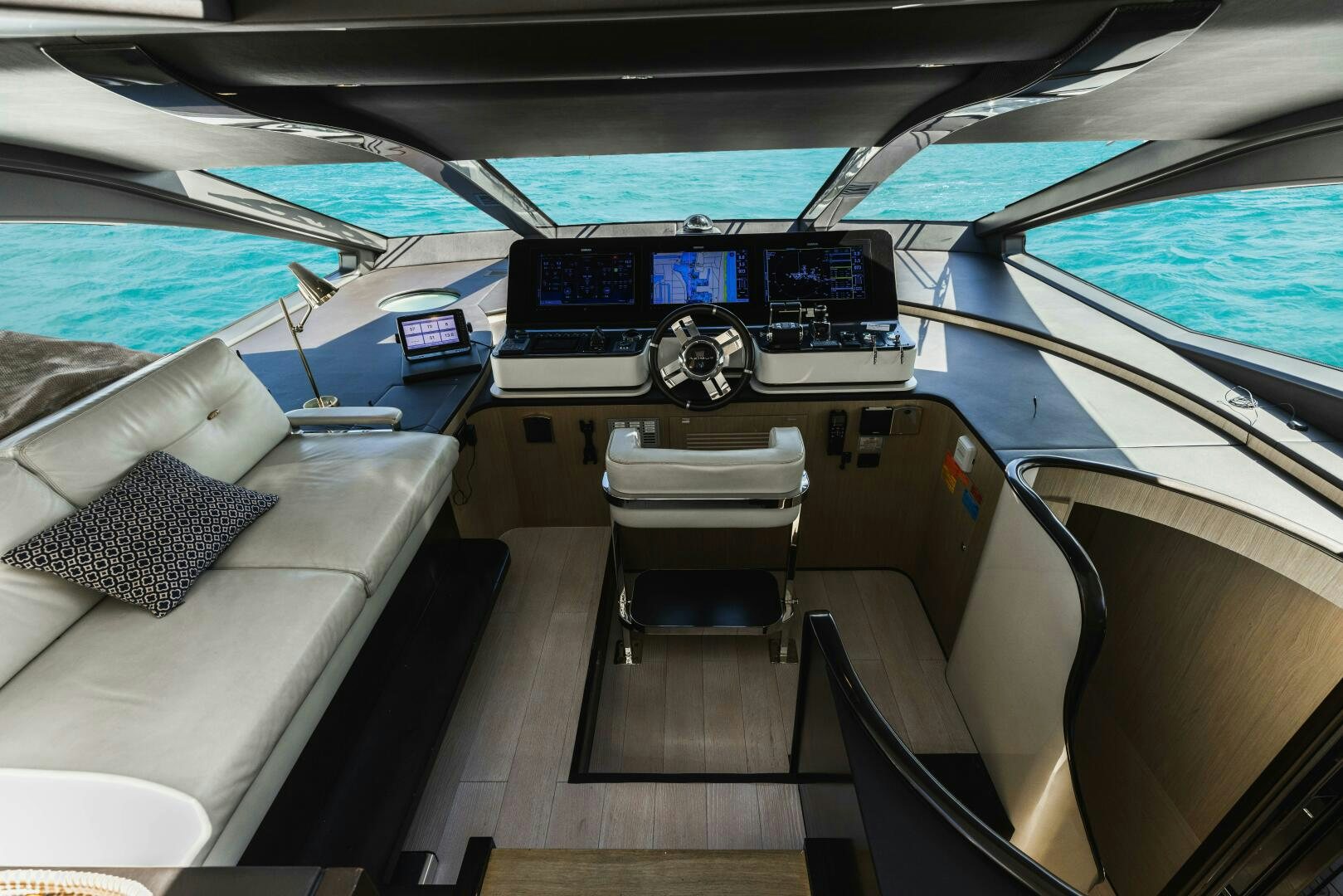 inside of a car aboard MAJESTIC MOMENTS Yacht for Sale