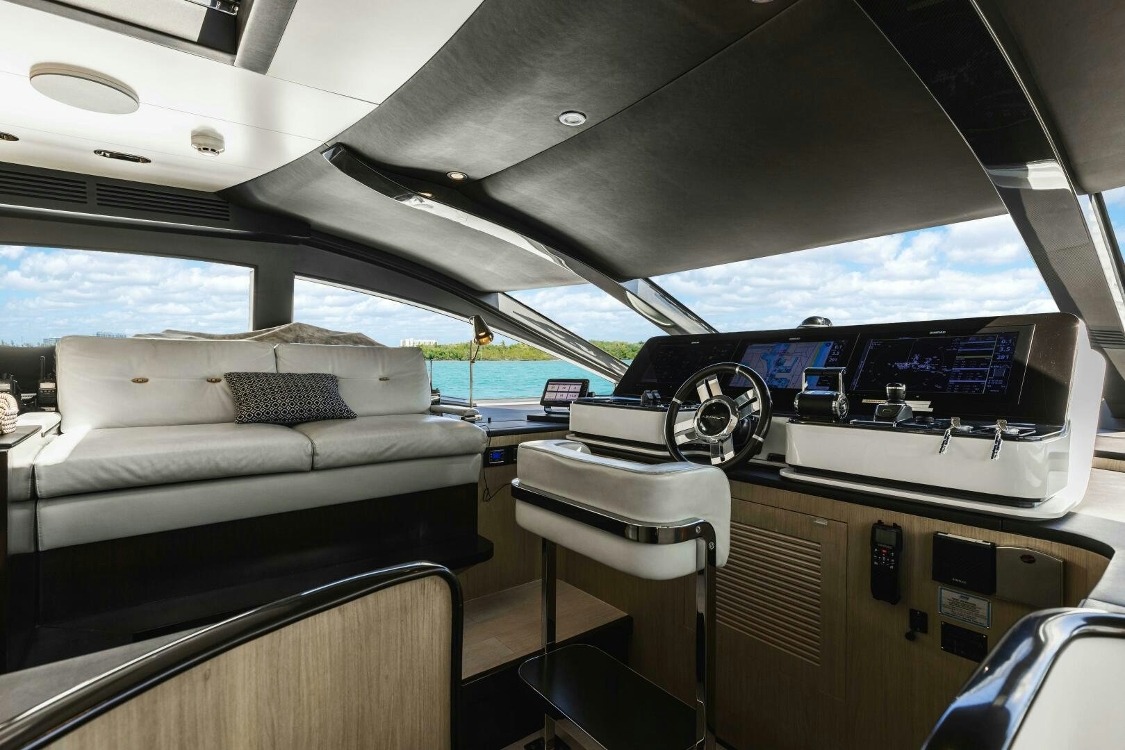 inside of a car aboard MAJESTIC MOMENTS Yacht for Sale