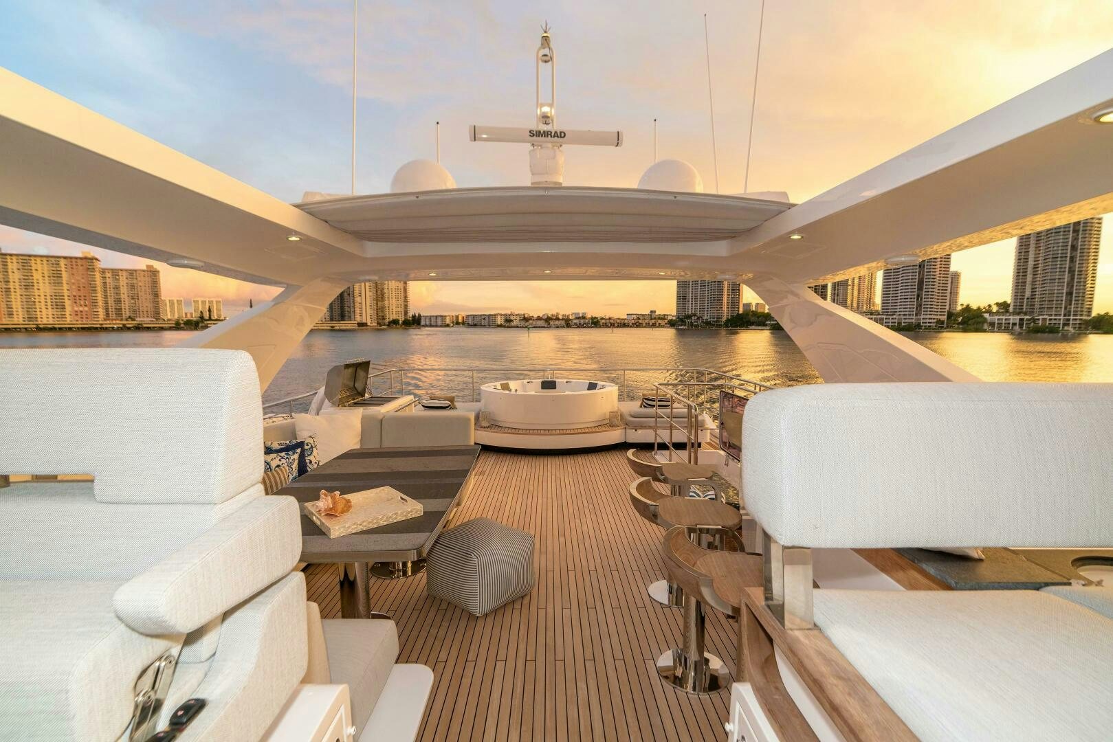 a room with a large open roof aboard MAJESTIC MOMENTS Yacht for Sale