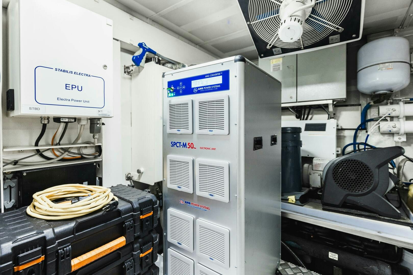 a machine in a room aboard MAJESTIC MOMENTS Yacht for Sale