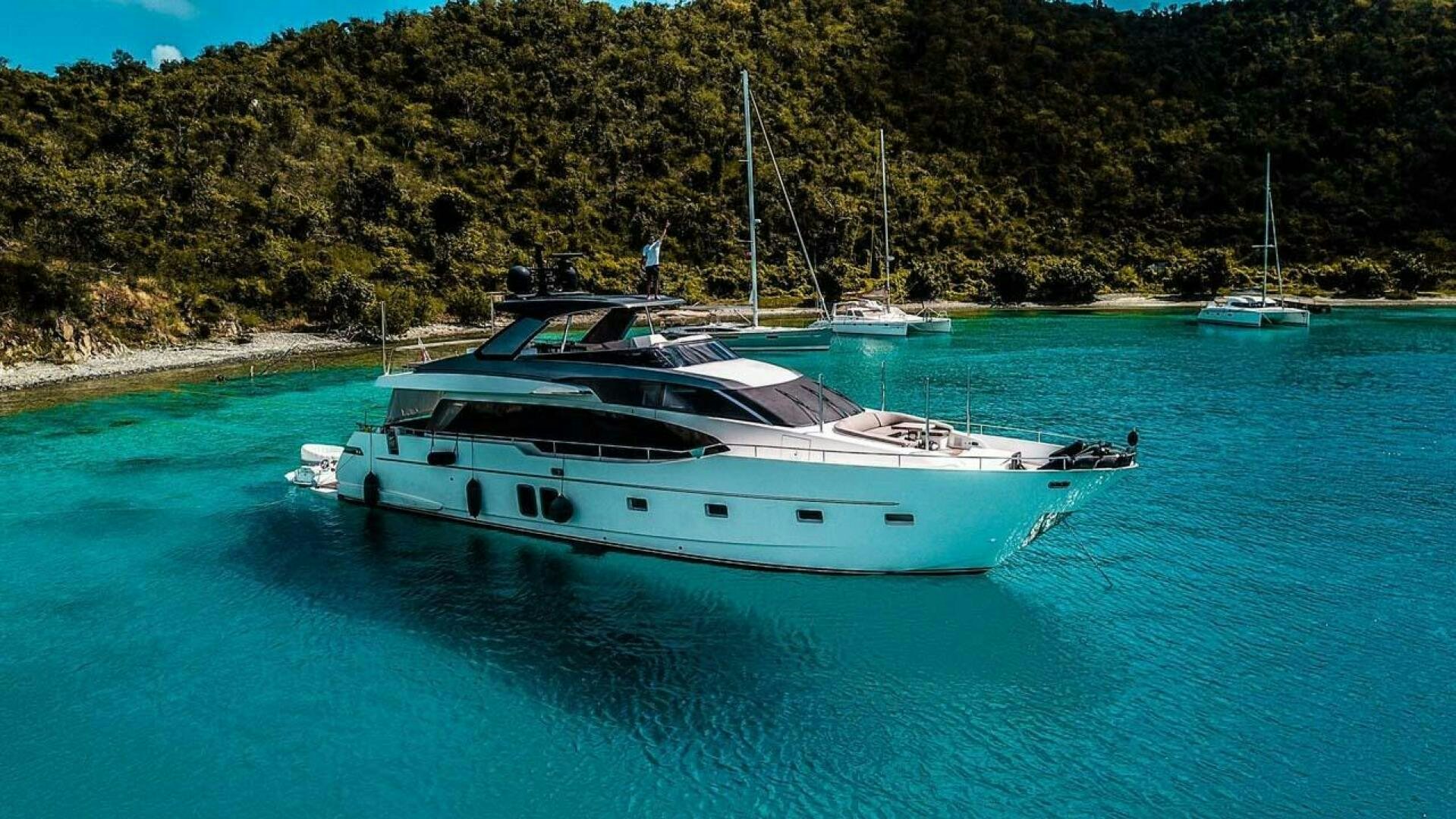 a boat in the water aboard SIGNE Yacht for Sale