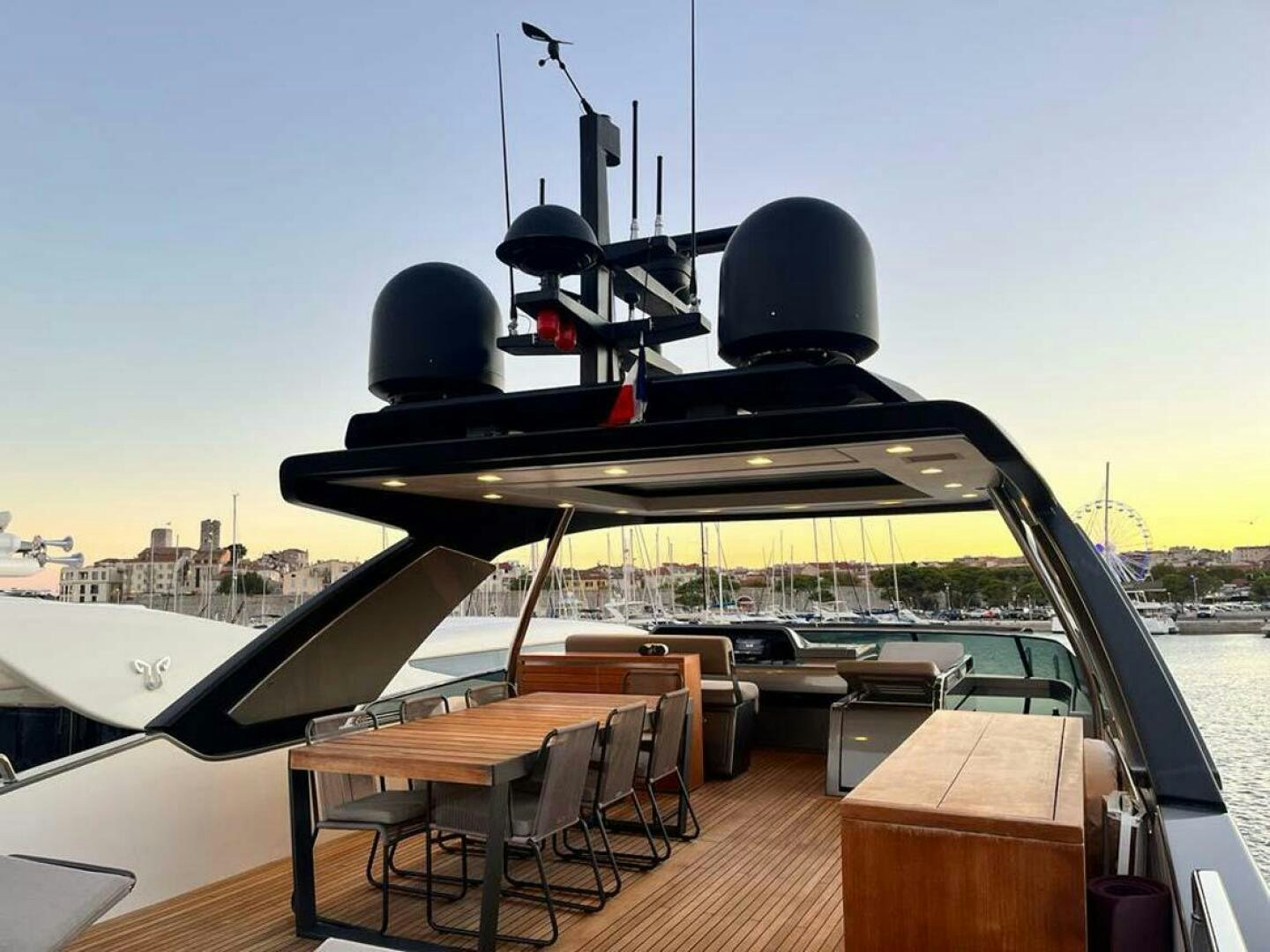 a boat on a deck aboard SIGNE Yacht for Sale