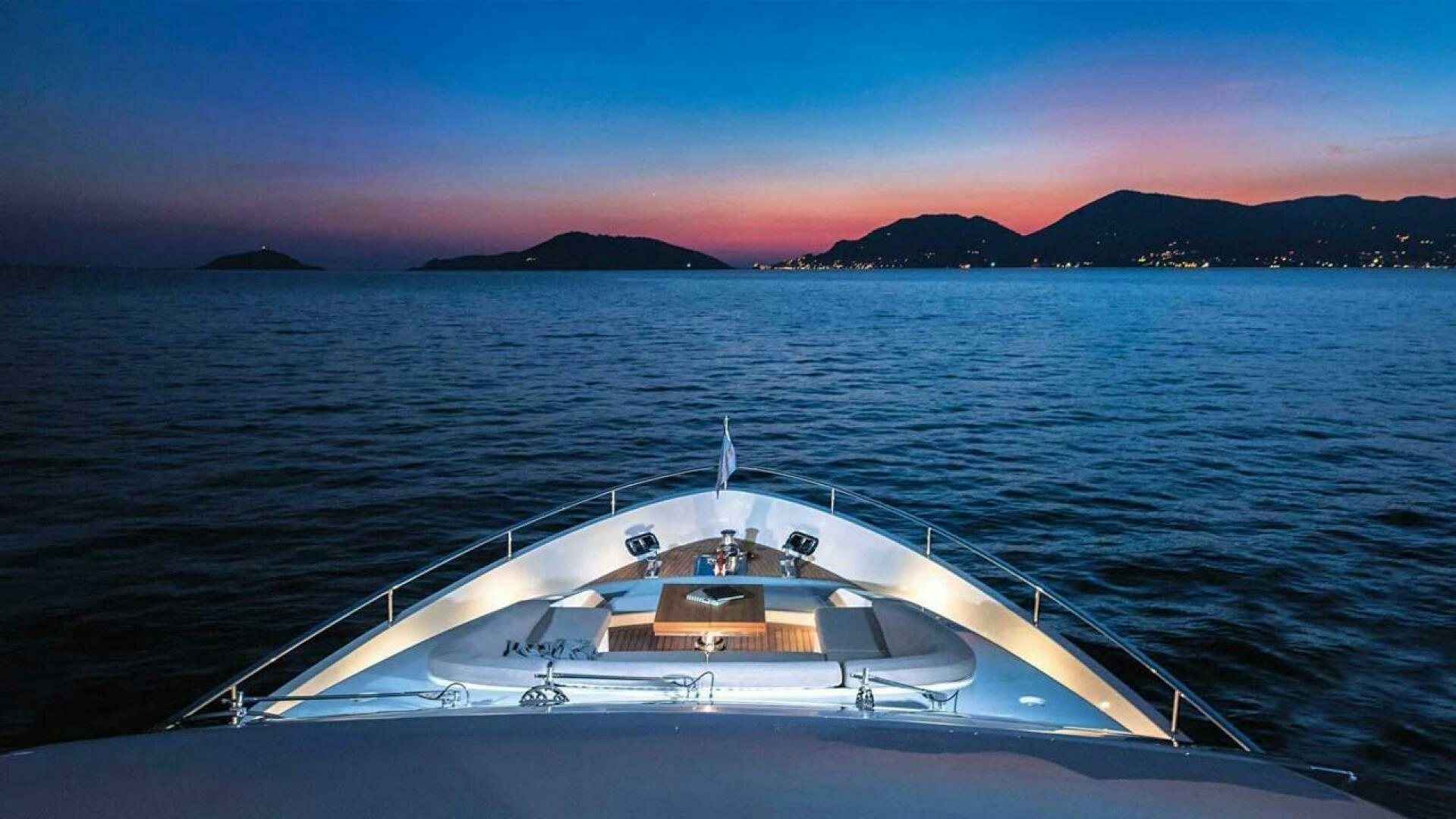 a white boat in the water aboard SIGNE Yacht for Sale