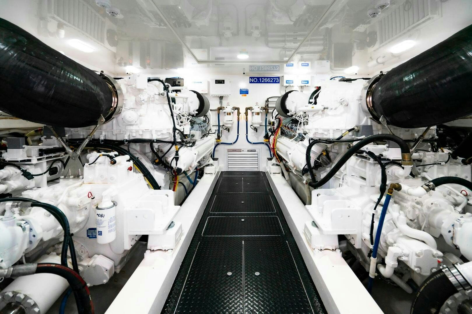 a large machine inside a room aboard FRIGATE Yacht for Sale