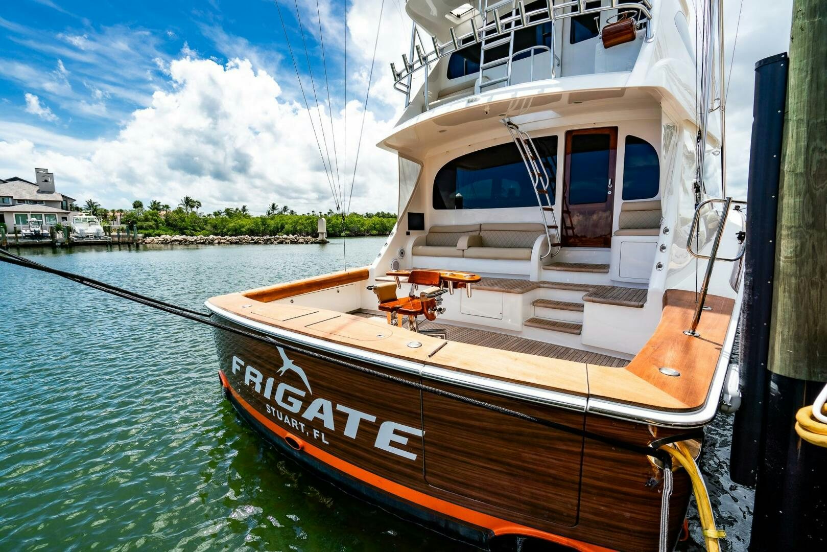 a boat on the water aboard FRIGATE Yacht for Sale