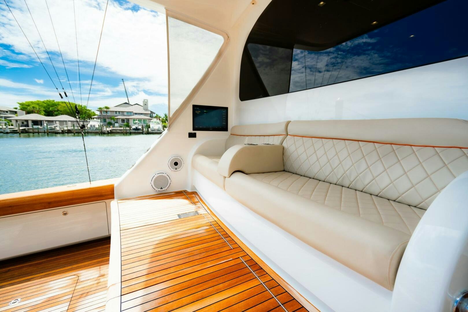 a boat with a large window aboard FRIGATE Yacht for Sale