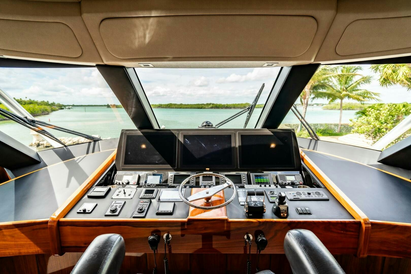 inside of a vehicle aboard FRIGATE Yacht for Sale