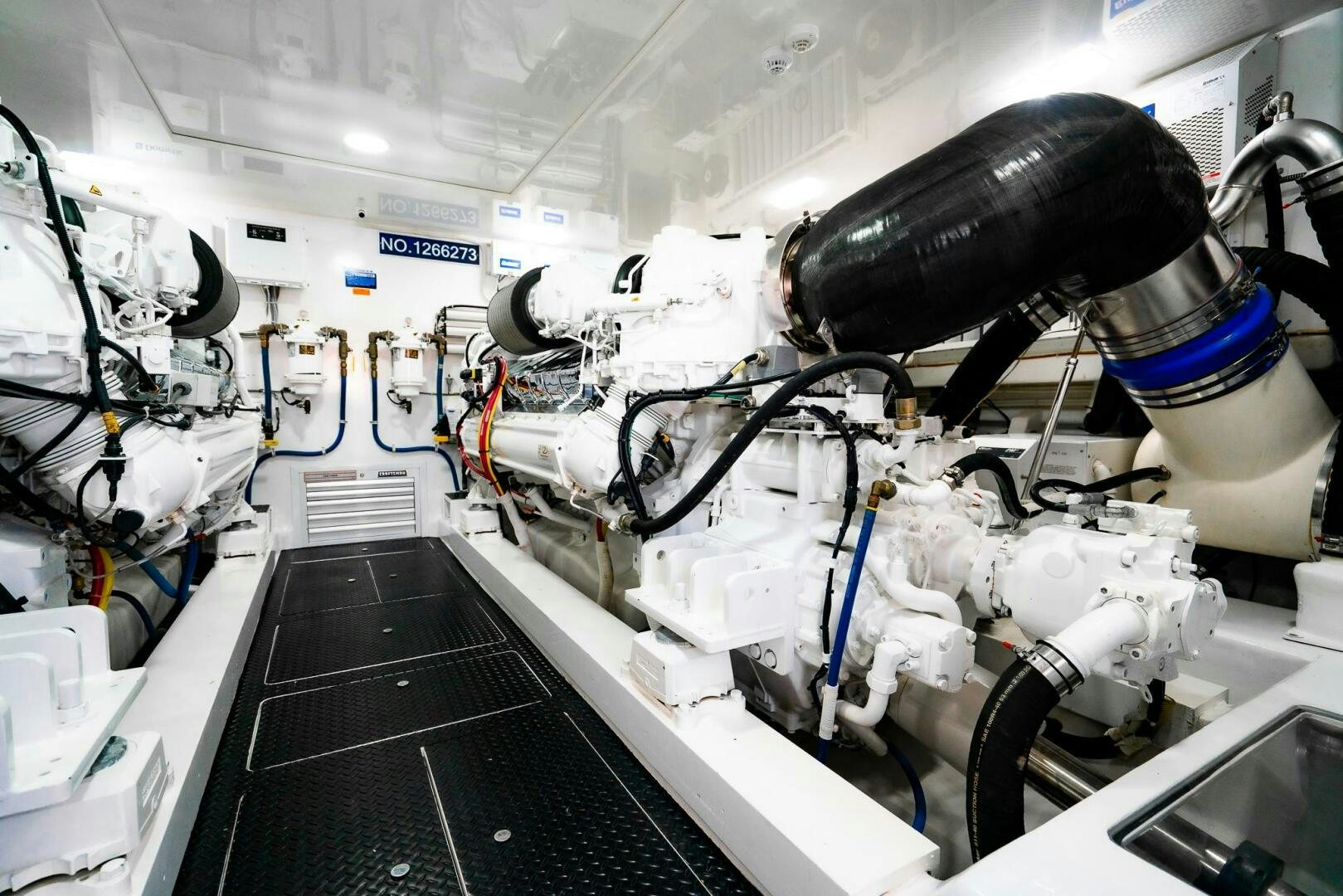 a room with several machines aboard FRIGATE Yacht for Sale