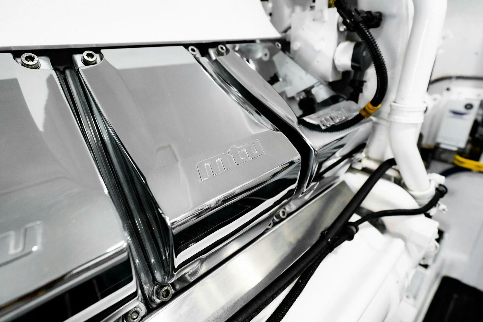 close-up of a car's hood aboard FRIGATE Yacht for Sale