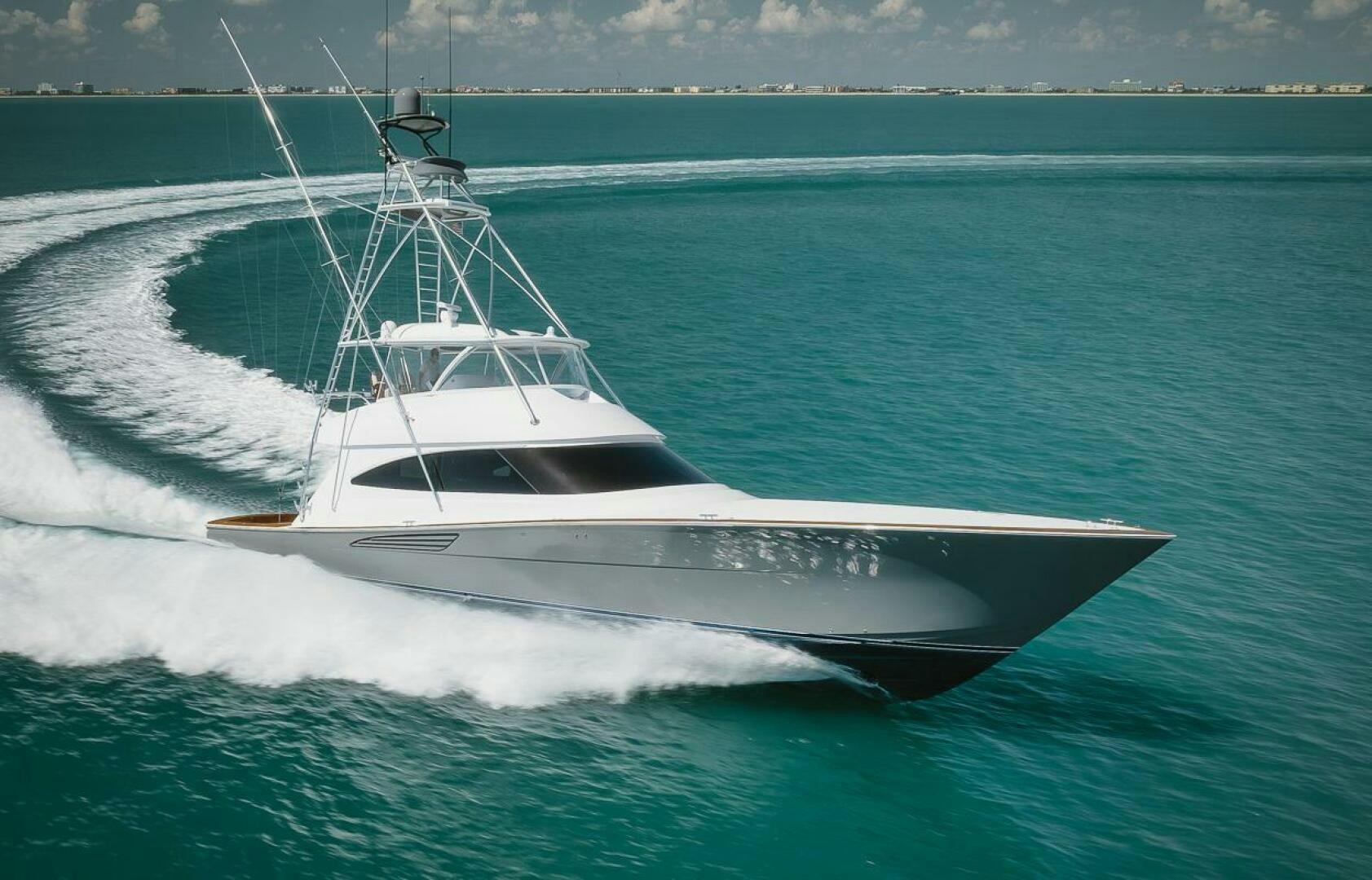 a boat in the water aboard WHIRLWIND Yacht for Sale