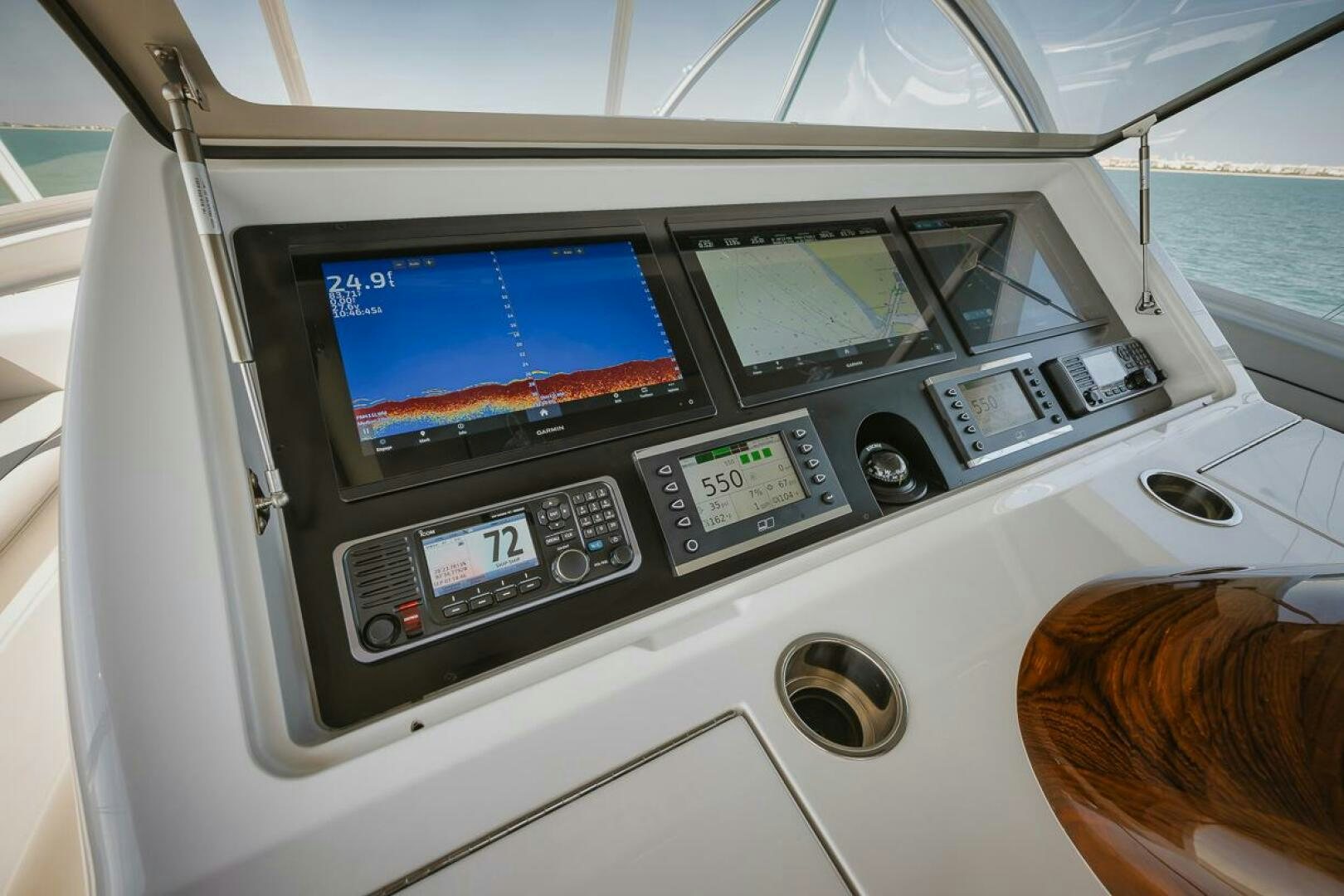 the inside of a car aboard WHIRLWIND Yacht for Sale