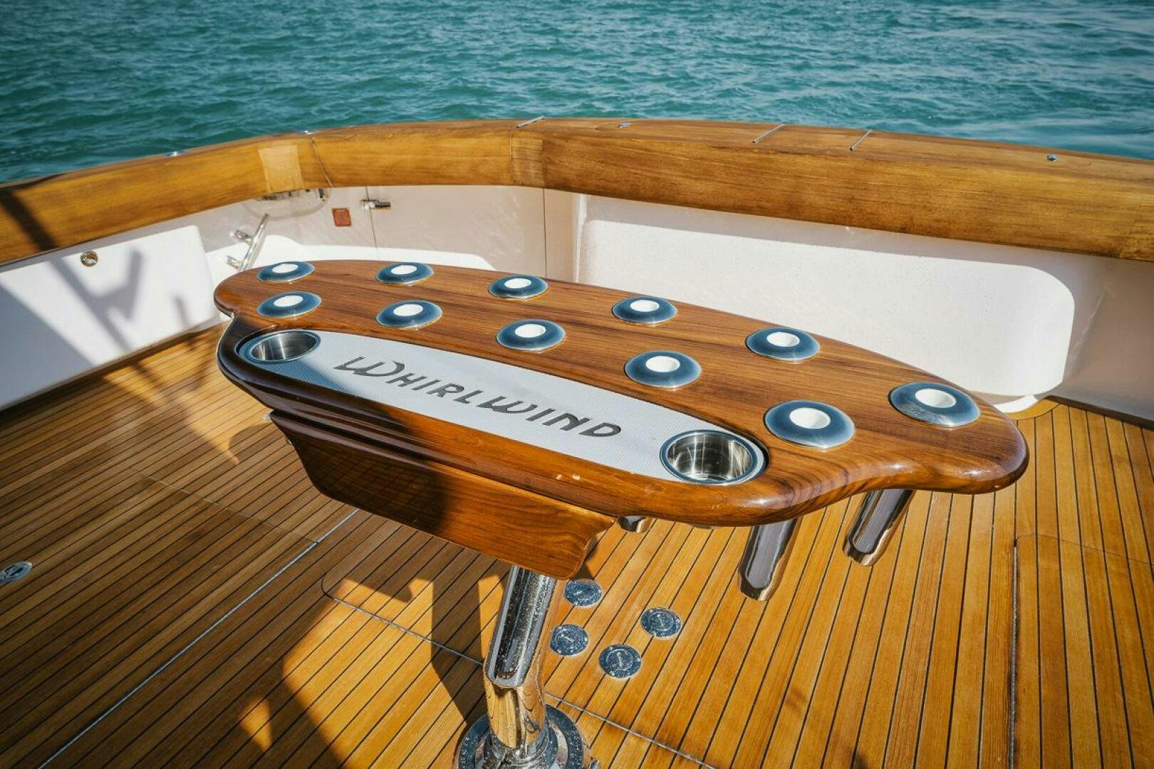 a wooden device with knobs aboard WHIRLWIND Yacht for Sale
