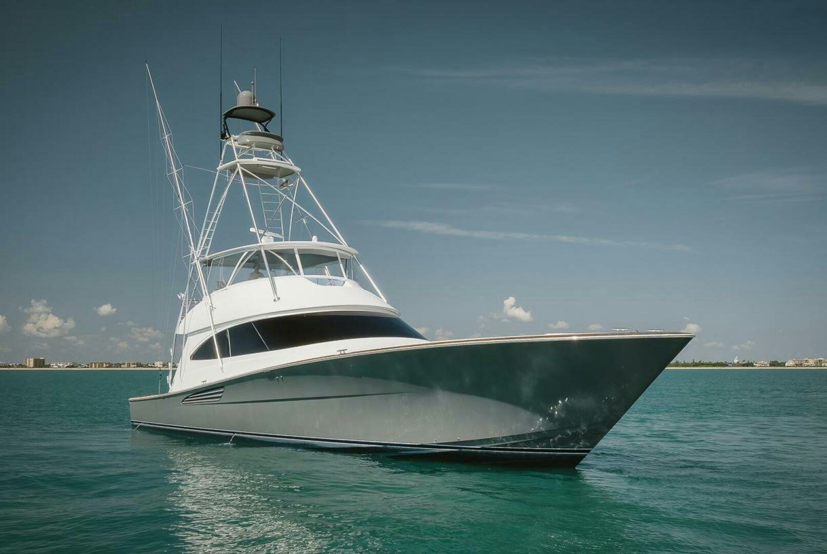 a white boat in the water aboard WHIRLWIND Yacht for Sale