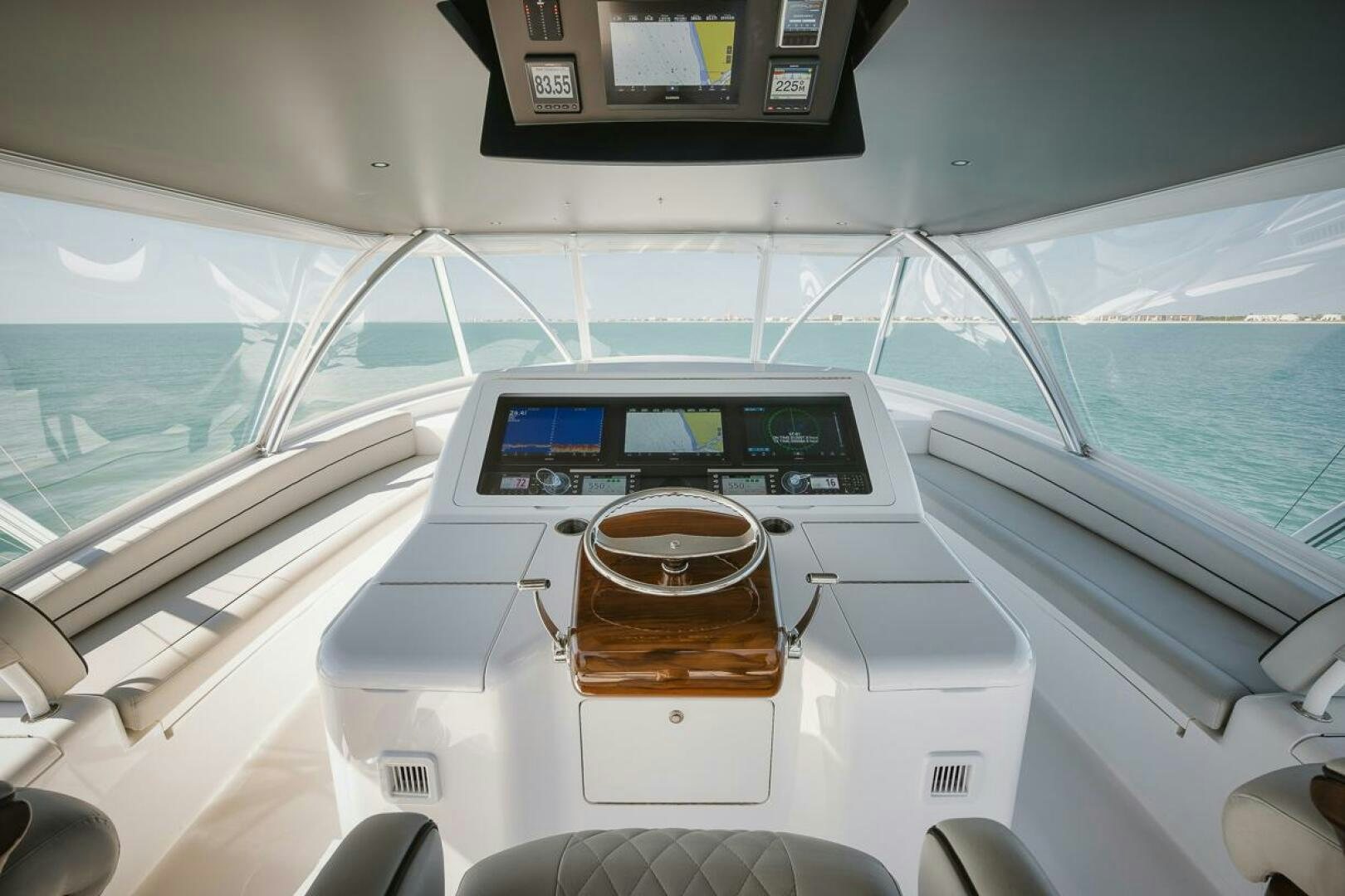 inside of a car aboard WHIRLWIND Yacht for Sale