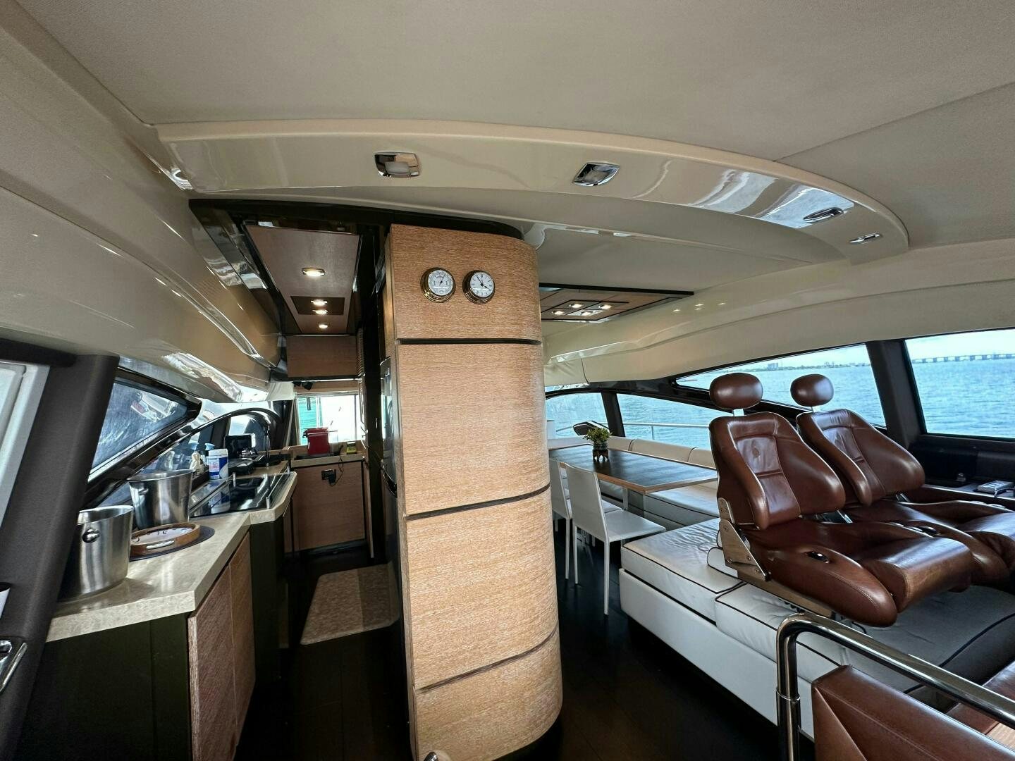 inside of a vehicle aboard SEVEN Yacht for Sale