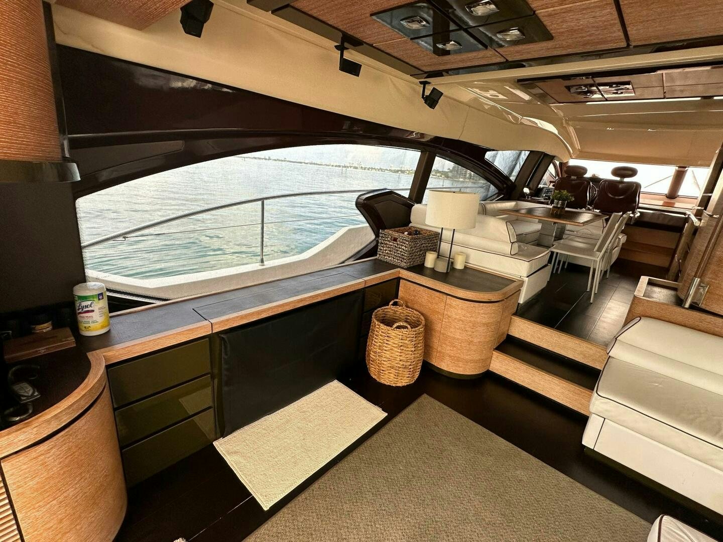a room with a large window aboard SEVEN Yacht for Sale