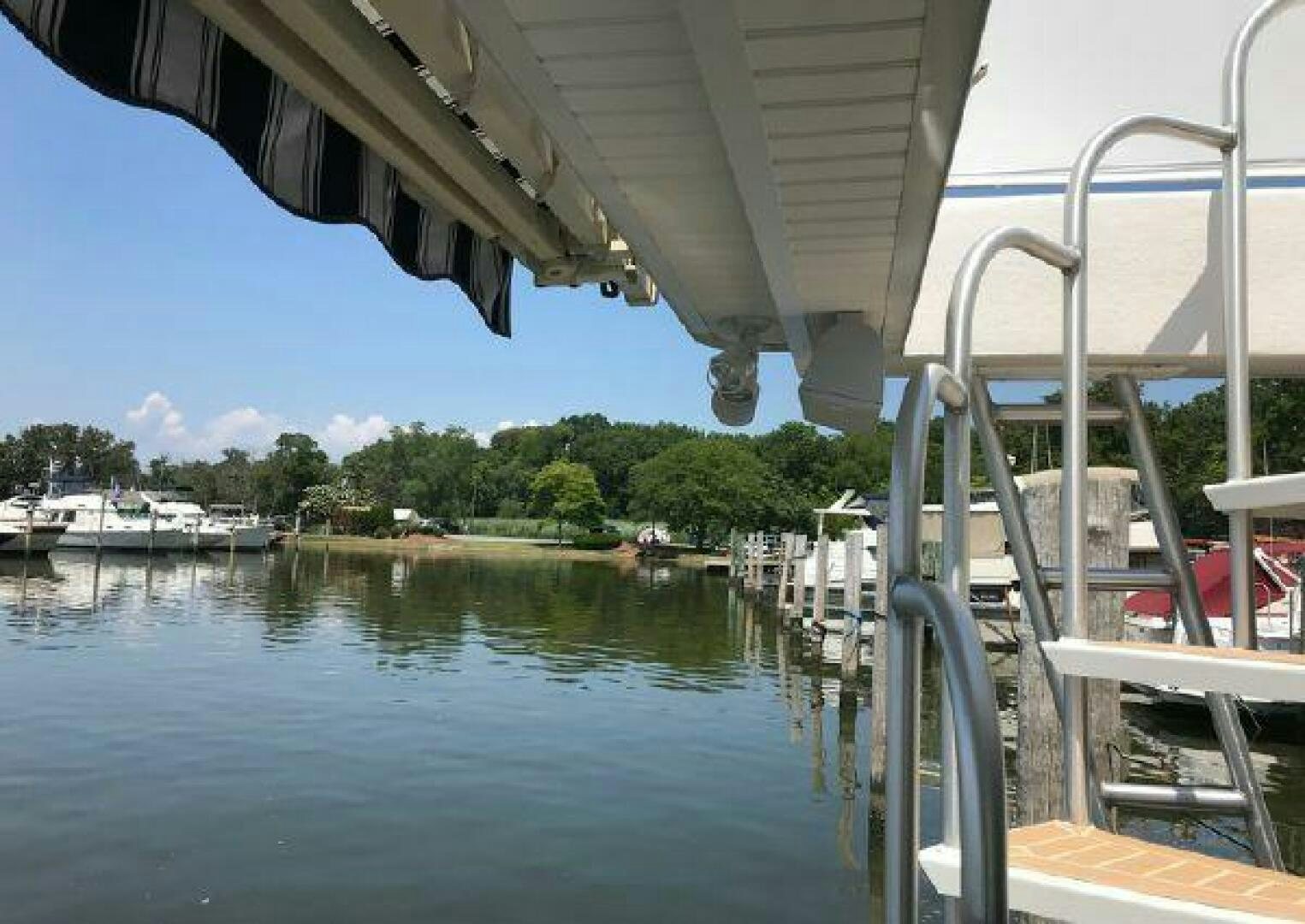 a boat on the water aboard ST. SOMEWHERE Yacht for Sale