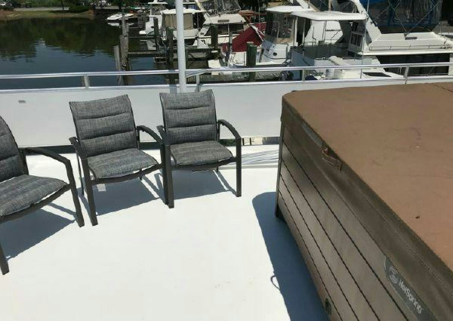 chairs on a deck aboard ST. SOMEWHERE Yacht for Sale