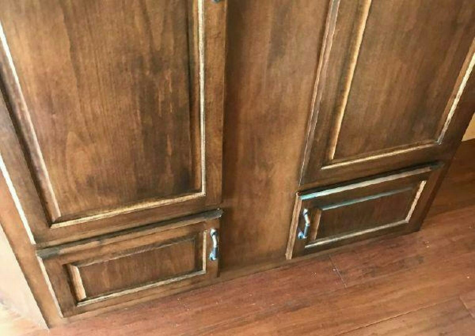 a wooden cabinet with drawers aboard ST. SOMEWHERE Yacht for Sale