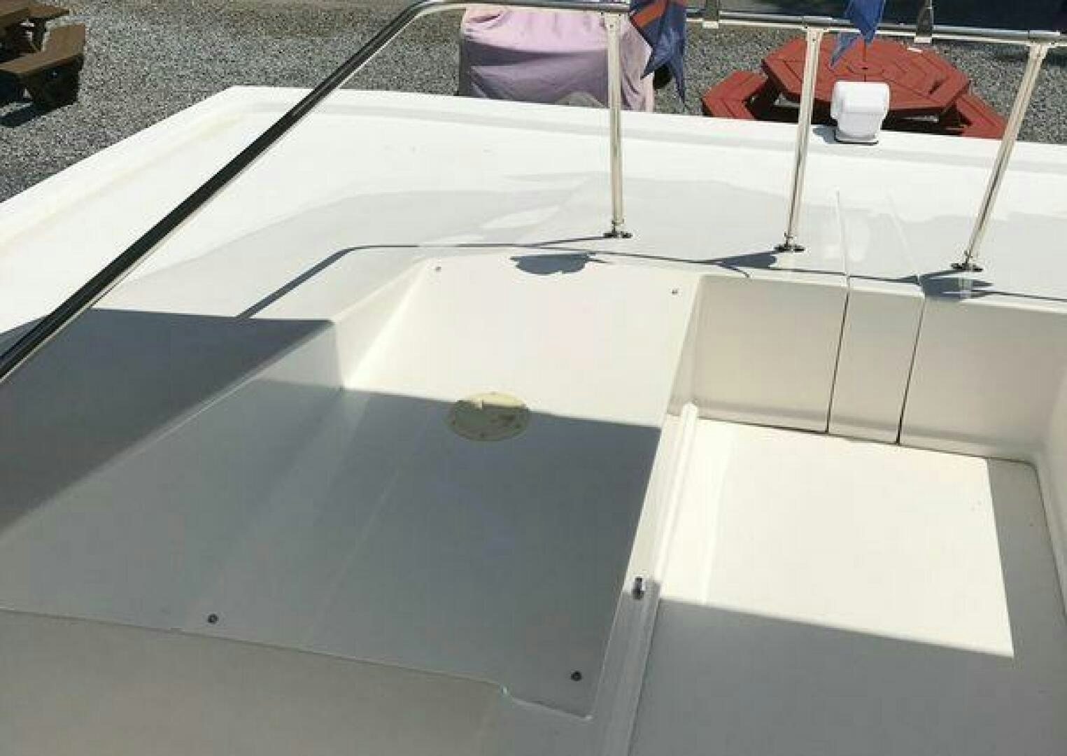 a white rectangular object with a black surface aboard ST. SOMEWHERE Yacht for Sale