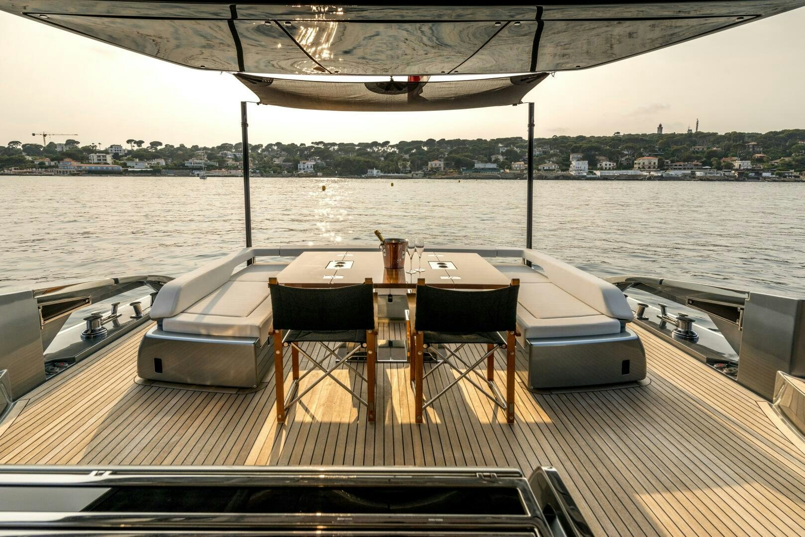 a table on a boat aboard GECUA Yacht for Sale