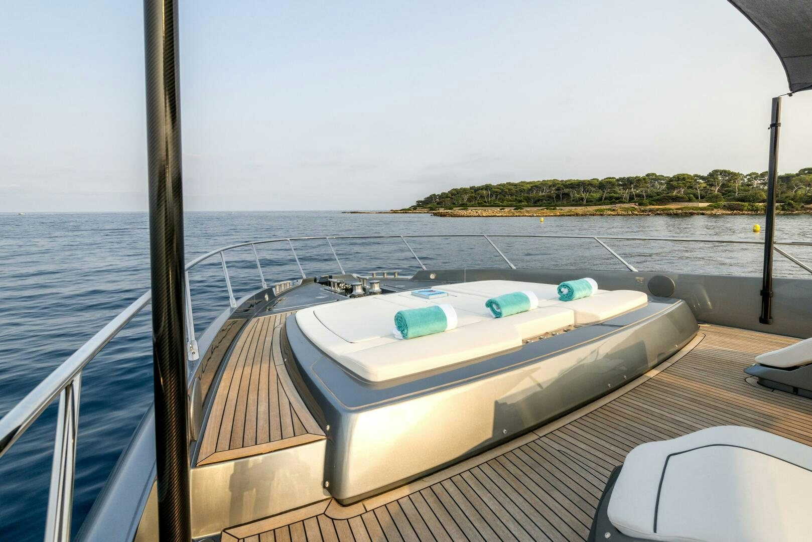 a boat on a deck aboard GECUA Yacht for Sale