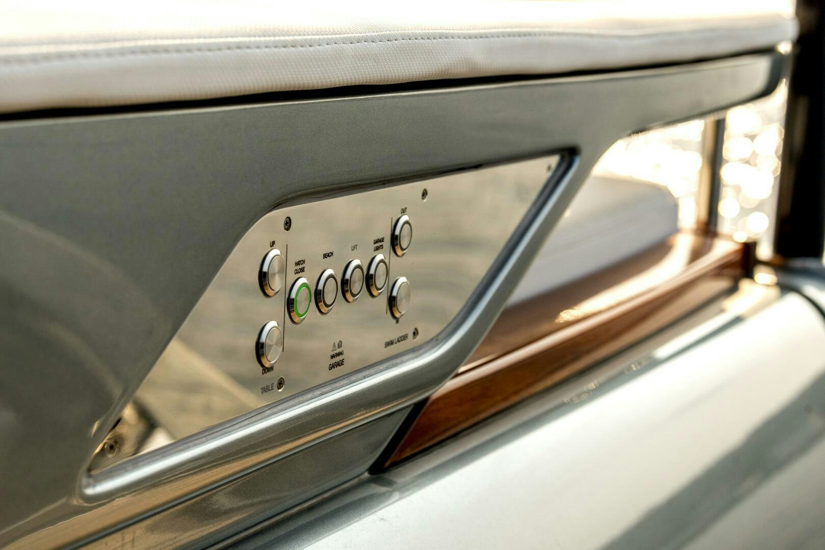 a close-up of a car's dashboard aboard GECUA Yacht for Sale